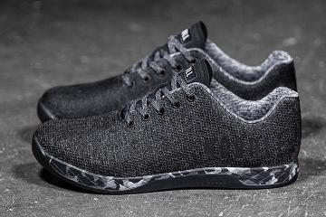 Men's Nobull Heather Granite Trainers Black / Grey | SG V2263R